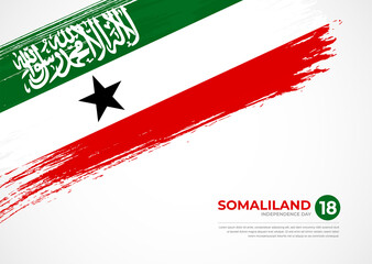 Flag of Somaliland with creative painted brush stroke texture background