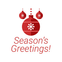 Naklejka na ściany i meble Season's Greetings Hand Lettering Christmas Tree Greeting Card. Handwritten Christmas Decor. Isolated on white background..