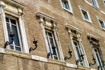 Osimo, historic town in Marche, Italy: facade of palace