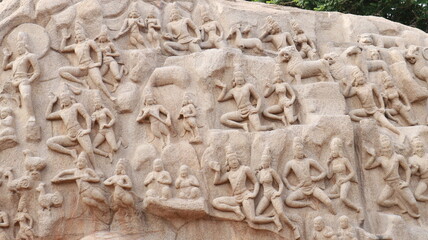 The Descent of the Ganges, also known as Arjuna's Penance, at Mahabalipuram, is one of the largest rock reliefs in Asia and features in several Hindu scriptures.