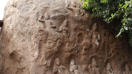 The Descent of the Ganges, also known as Arjuna's Penance, at Mahabalipuram, is one of the largest rock reliefs in Asia and features in several Hindu scriptures.