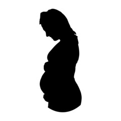 Black figure of a pregnant woman.