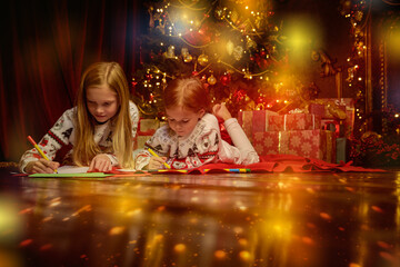 children writing letters to santa