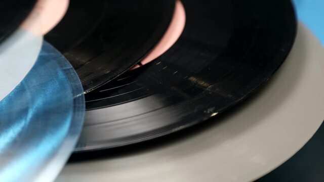 different retro vinyl records