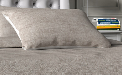 3d rendering, accessories, apartment, background, bed, bedding, bedroom, blanket, bright, comfort, comfortable, cushions, decor, decoration, design, detail, flat, floor, furniture, home, house, interi