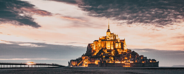 tidelands with Mont Saint-Michel, English Channel, Way of St. James, Route of Santiago de Compostela, Basse-Normandie, France © Melinda Nagy