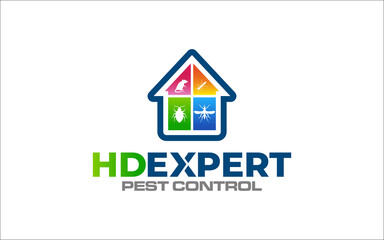 Illustration vector graphic of disinfection service and pest control logo design template - obrazy, fototapety, plakaty