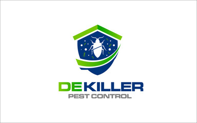 Illustration vector graphic of disinfection service and pest control logo design template
