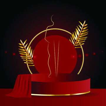 recommend clip art: Award Ceremony. Podium and silhouette of the winner. red carpet. Vector