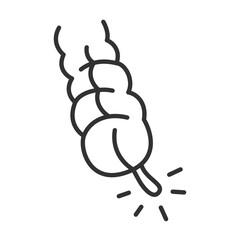 Monochrome appendicitis line icon vector illustration. Intestines human body organ simple logo