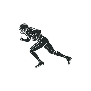 recommend clip art: Football Player Icon Silhouette Illustration. Sport American Vector Graphic Pictogram Symbol Clip Art. Doodle Sketch Black Sign.