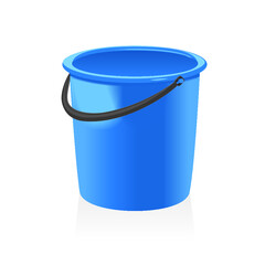 Blue bucket isolated on a white background © natalushka