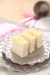 Various homemade bakeries on the table such as cake, pastry, sweet and delicious.