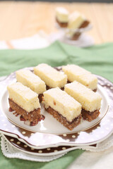 Various homemade bakeries on the table such as cake, pastry, sweet and delicious.
