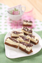 Vanilla cake cream with chocolate
