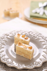 Various homemade bakeries on the table such as cake, pastry, sweet and delicious.