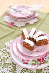 Chocolate and walnut biscuit cake