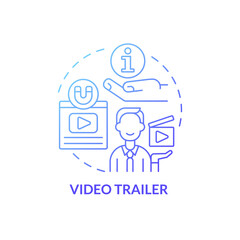 Video trailer advertisement concept icon. Presenting new product. Launching small business promo campaign abstract idea thin line illustration. Vector isolated outline color drawing