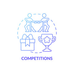 Competition blue gradient concept icon. Advertising campaign boosting customer engagement. Marketing strategy abstract idea thin line illustration. Vector isolated outline color drawing