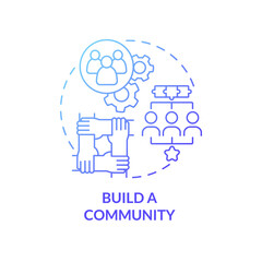 Build a community gradient concept concept icon. Small business boosting. Partnership and teamwork profit abstract idea thin line illustration. Vector isolated outline color drawing
