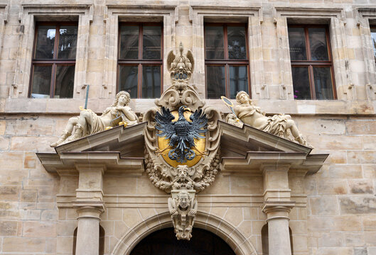 City hall Nürnberg, Germany historical entry door