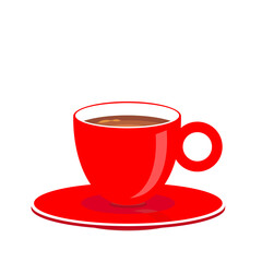 Red Coffee cup. Flat vector illustration