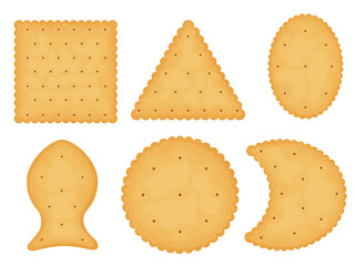 Crackers set. Illustration of food, snacks. Healthy snack.