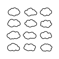 Clouds icons over white illustration