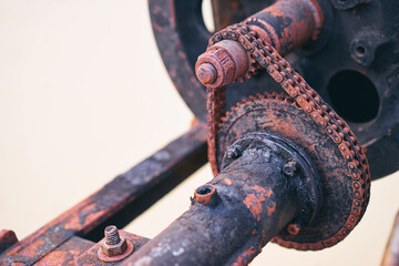 Old rusty engine textured details.