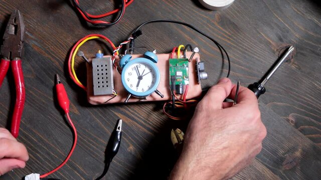 terrorist setting up a time bomb