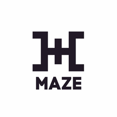 Obraz premium Vector illustration of maze logo graphics. h letter logo minimalist monoline logo