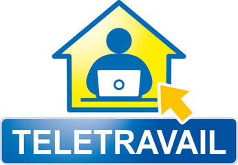 Obraz premium TELETRAVAIL BLEU CURSEUR V3