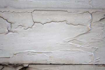 Close up dirty and damaged  white concrete wall with line and curve. A Background and texture.