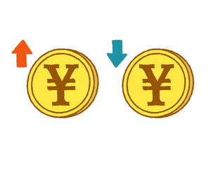 Obraz premium お金 アップダウン のイラスト