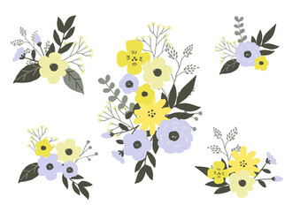 フラット　花　北欧　ブーケ　アレンジメント　セット