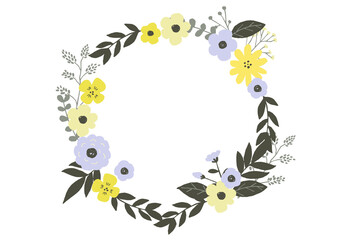 フラット　花　北欧　リース　フレーム　