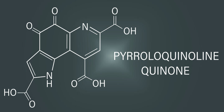 Pyrroloquinoline quinone (PQQ) redox cofactor molecule. Skeletal formula.