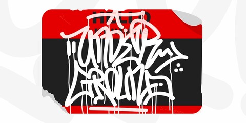 Isolated Graffiti Style Sticker Hello My Name Is With Some Street Art Lettering Vector Illustration Template