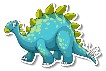 Stegosaurus dinosaur cartoon character sticker