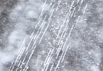 Trace from car wheel spikes