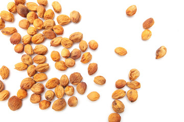 Dried apricot on a white background.