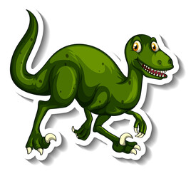 Velociraptor dinosaur cartoon character sticker