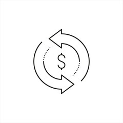 money exchange icon line style graphic design vector