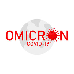 The omicron inscription on the ground. Vector illustration