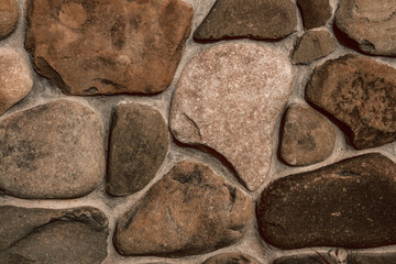 A wall of mountain stones. Background of stones