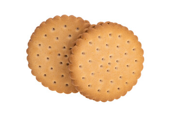 double biscuits with strawberry cream isolated