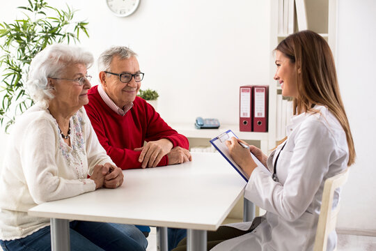 Senior couple on consultation with a doctor