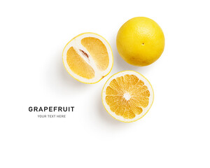 Grapefruit citrus fruits composition and creative layout.