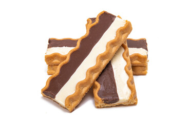 cookies with dark and white chocolate isolated