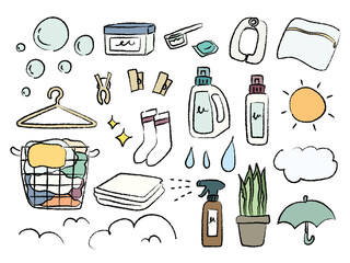 洗濯用品　ランドリー　のイラスト